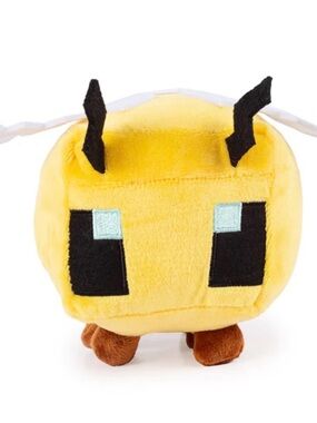 Square Bee Plush Toy - Yellow Minecraft-Style Bee
